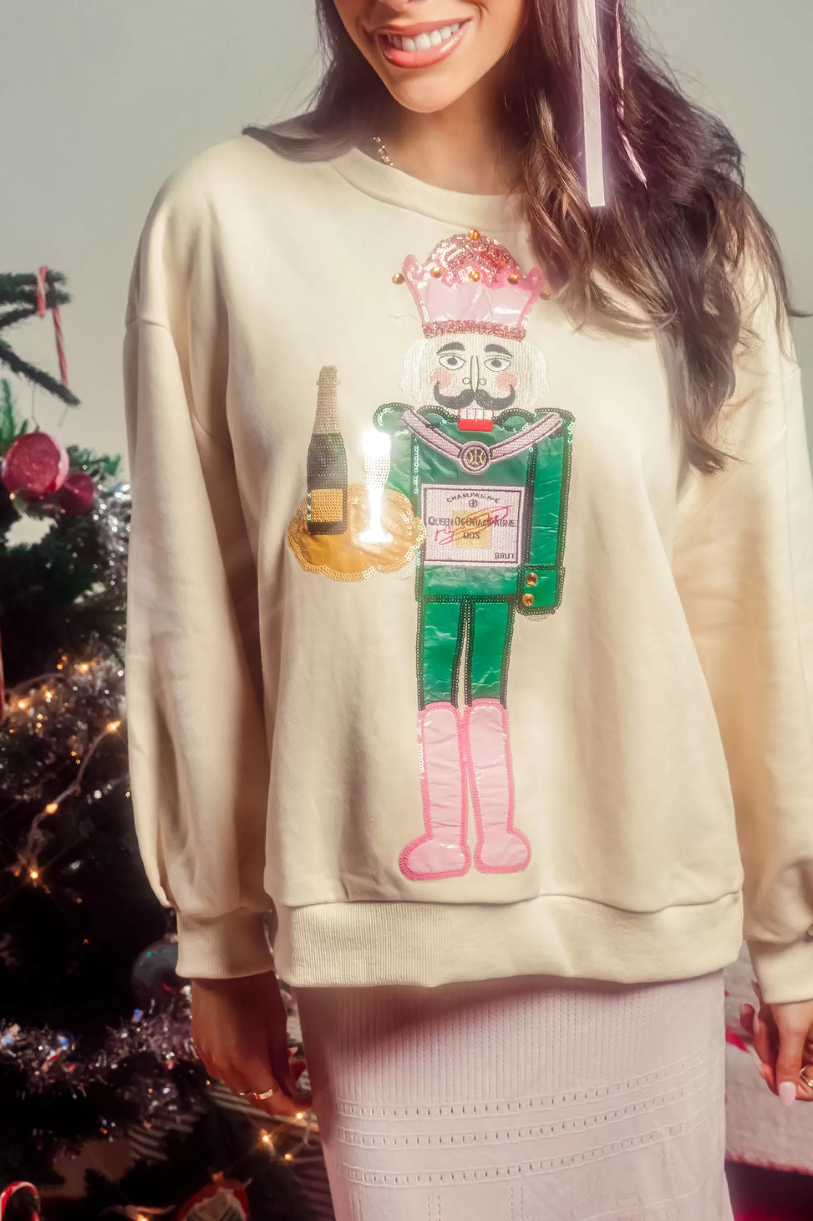 Cheap Queen of Sparkles Nutcracker Server Sweatshirt Beige