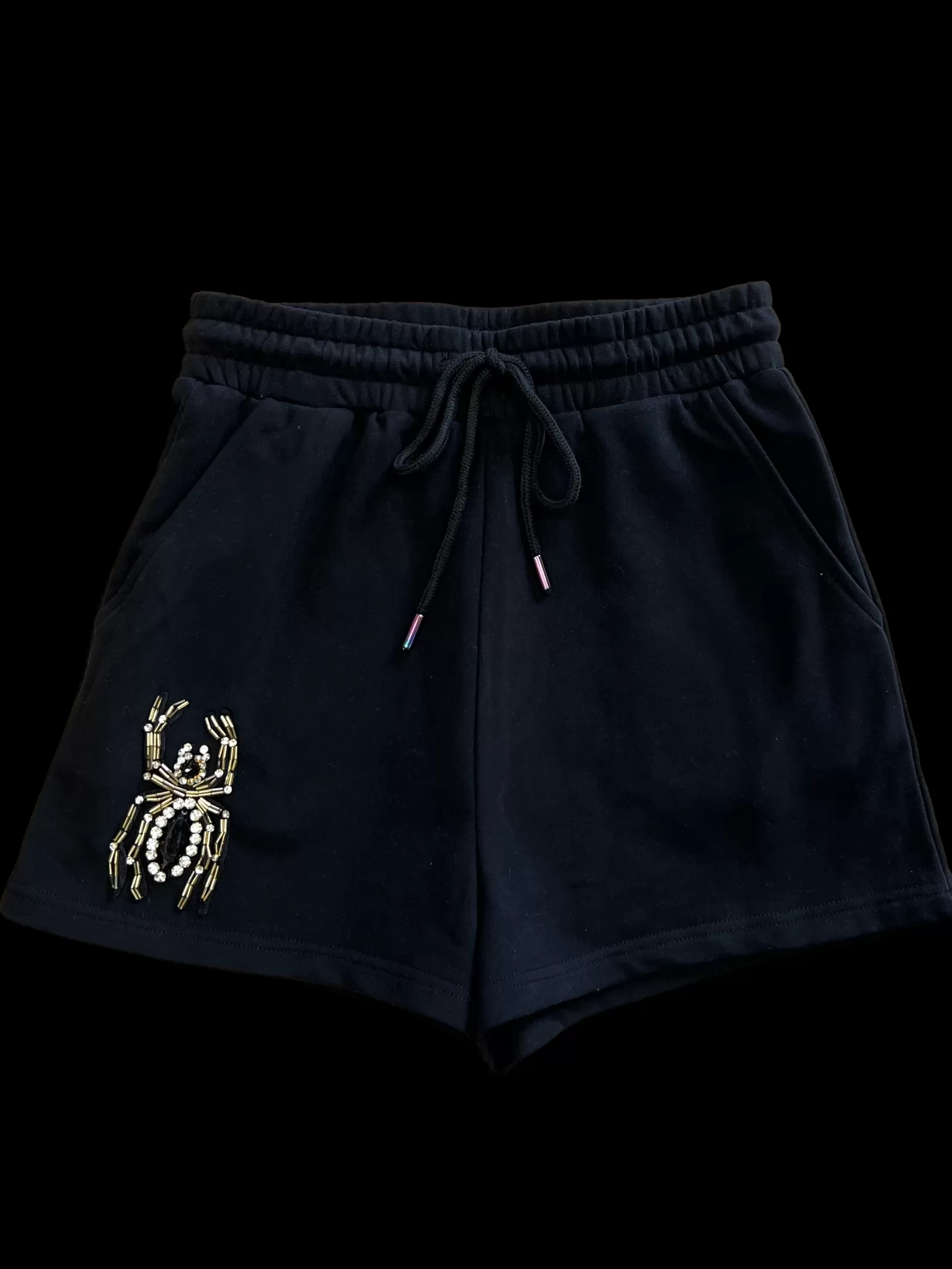 Store Queen of Sparkles Black Embellished Spider Short