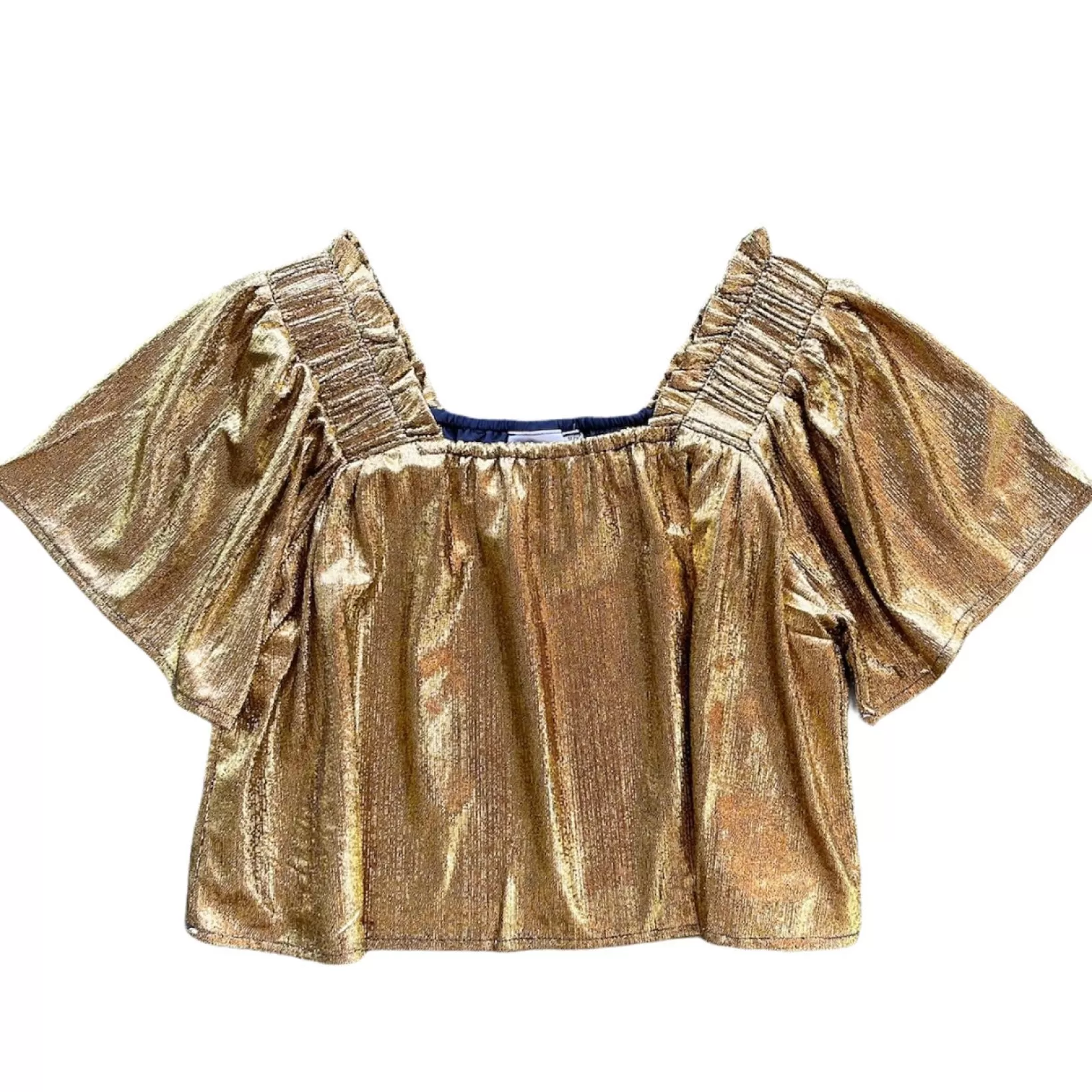 Shop Queen of Sparkles Black Gold Flutter Top Black/Gold