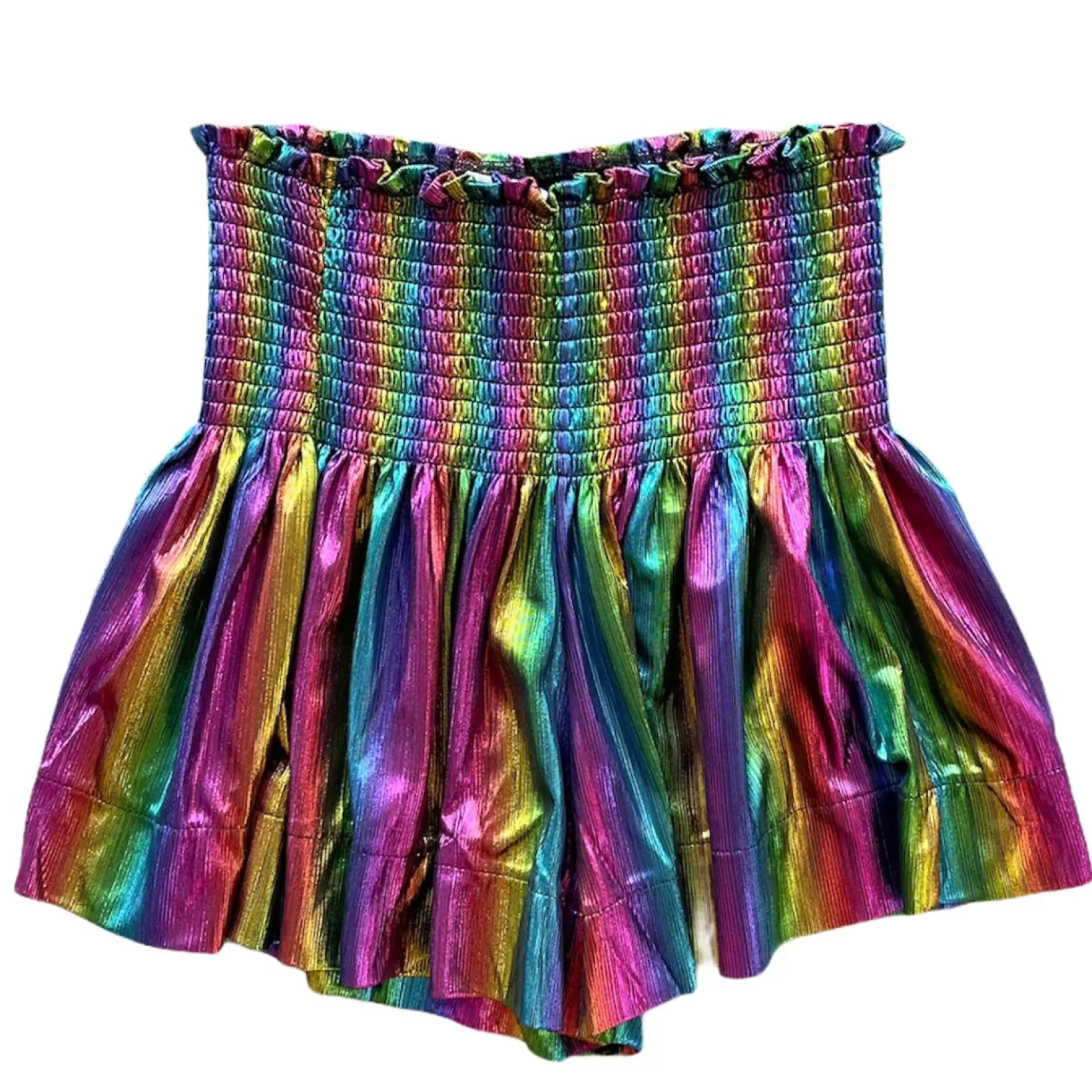 Hot Queen of Sparkles Black Rainbow Swing Shorts Black/Rainbow