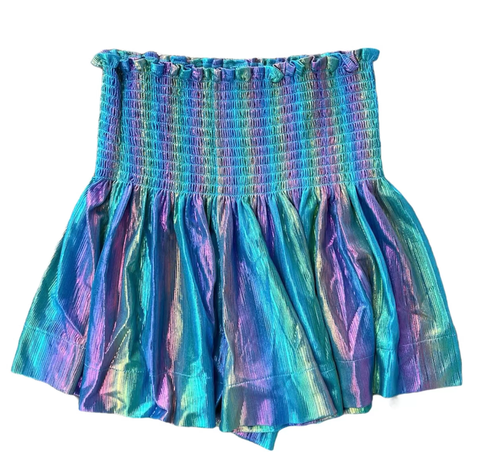 Best Sale Queen of Sparkles Blue Rainbow Pebble Swing Shorts Blue/Rainbow