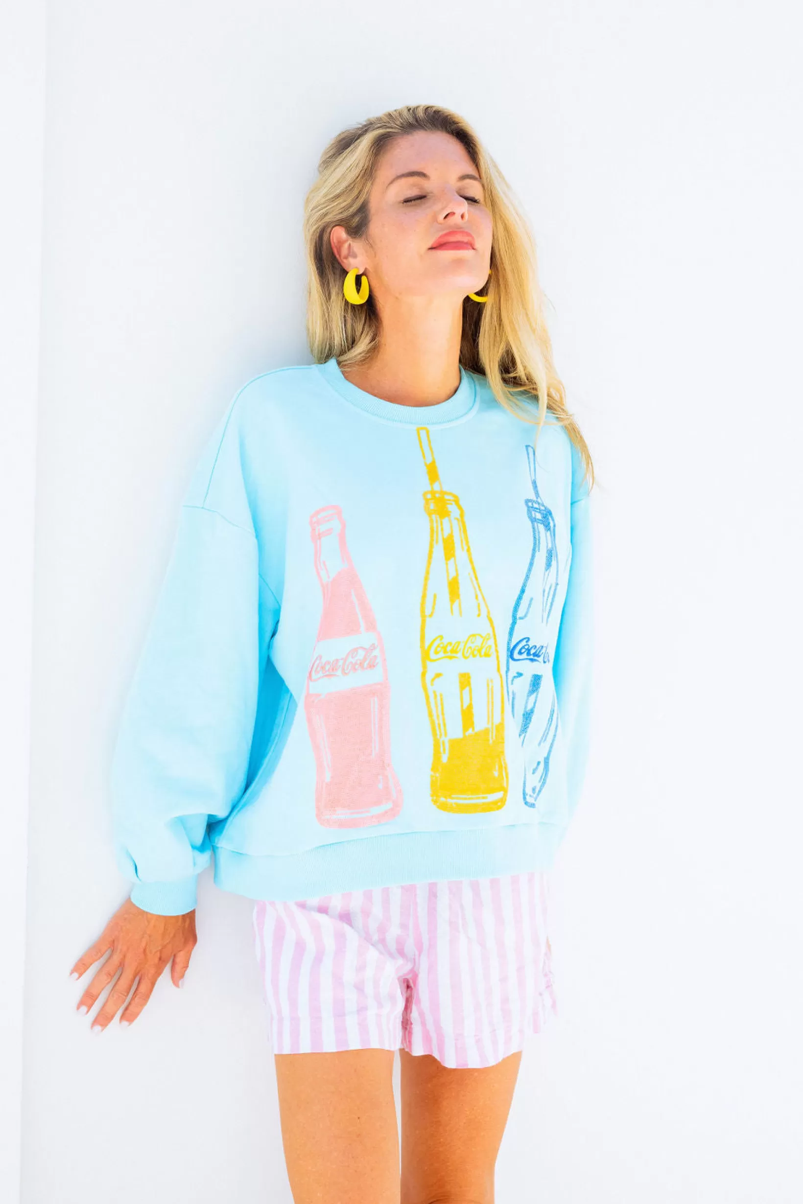 Store Queen of Sparkles Multi Coca-Cola® Bottle Sweatshirt Bright Blue