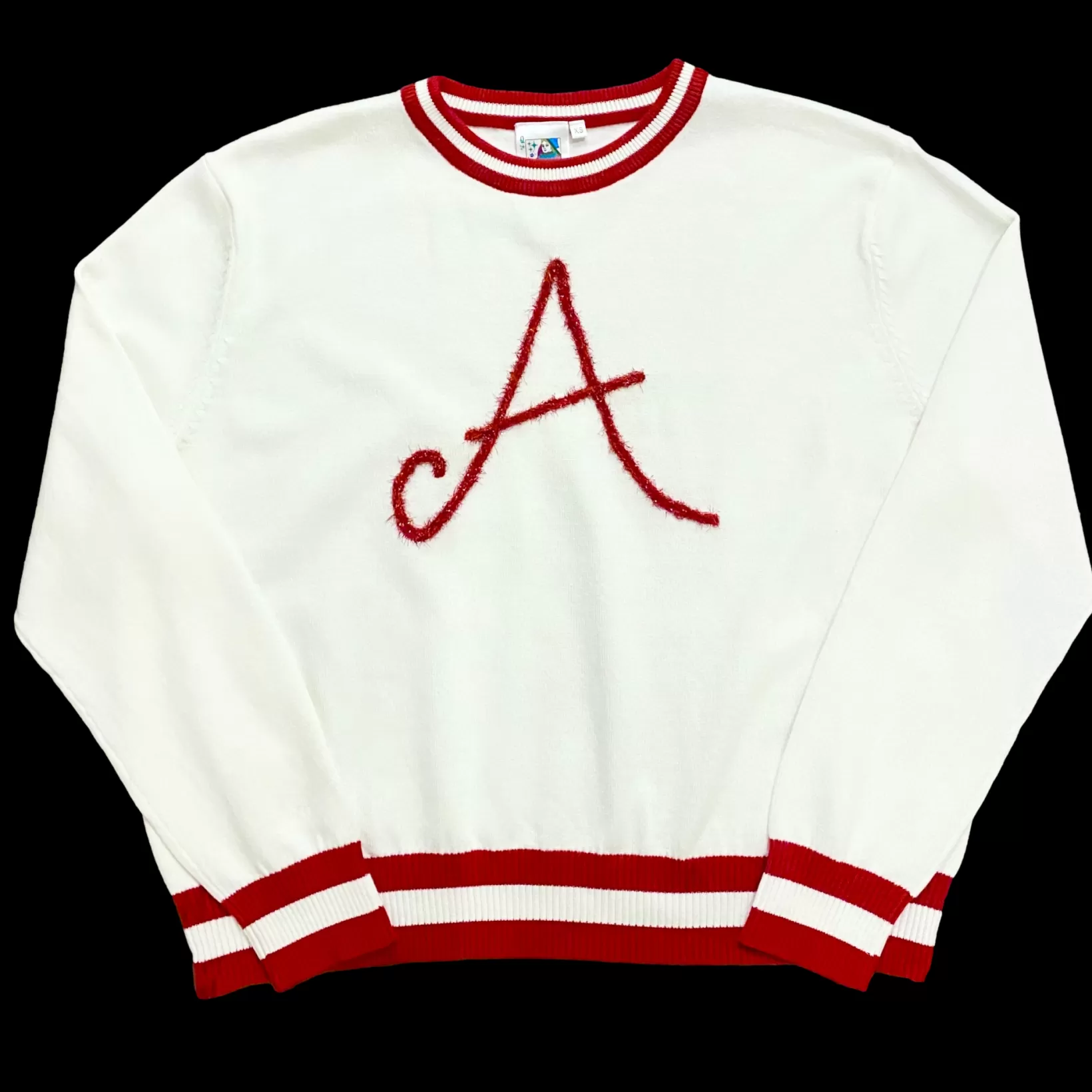 Online Queen of Sparkles Glitter Script "A" LS Sweater