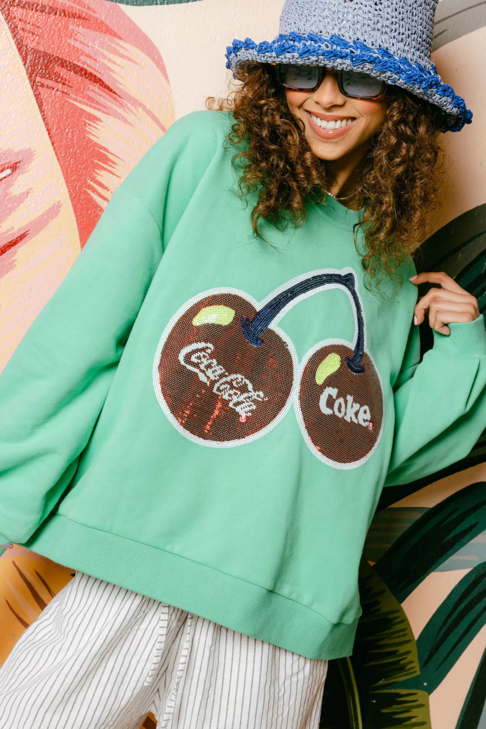 Online Queen of Sparkles Cherry Coca-Cola® Sweatshirt Green