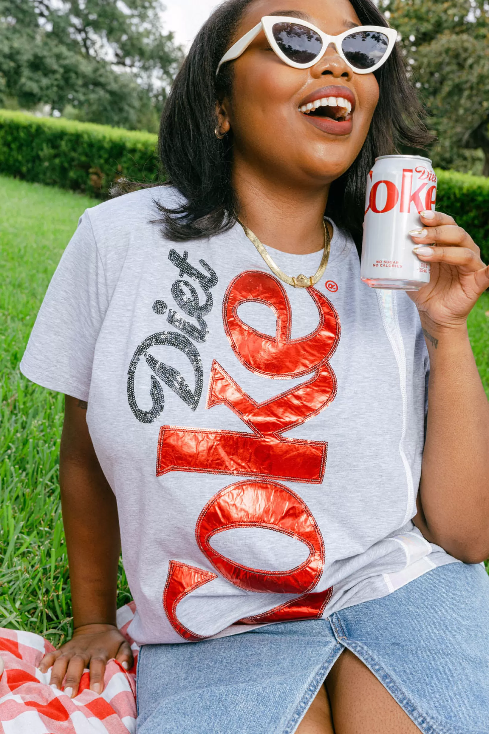 Clearance Queen of Sparkles Diet Coke® Logo Tee Grey