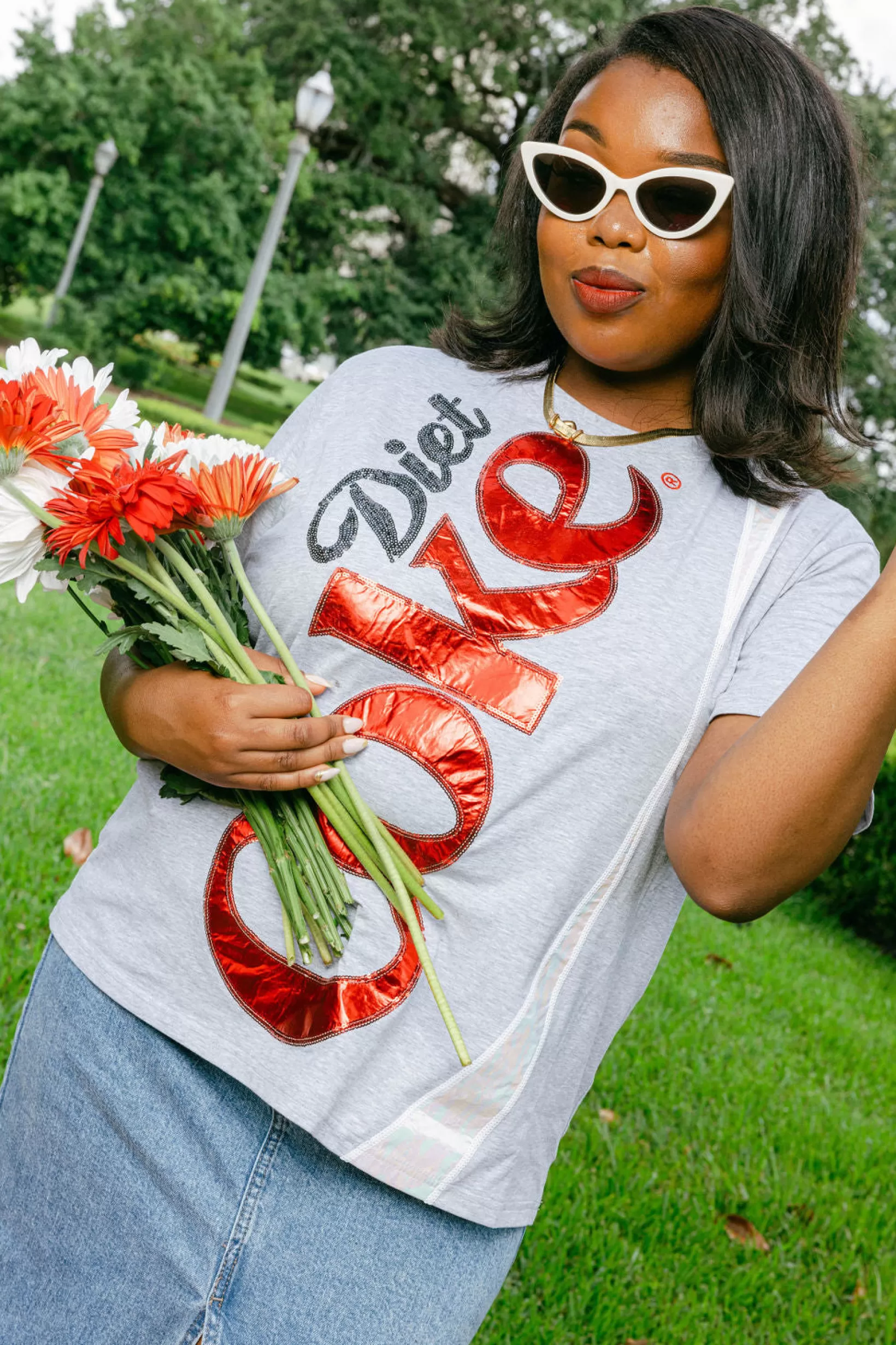 Clearance Queen of Sparkles Diet Coke® Logo Tee Grey