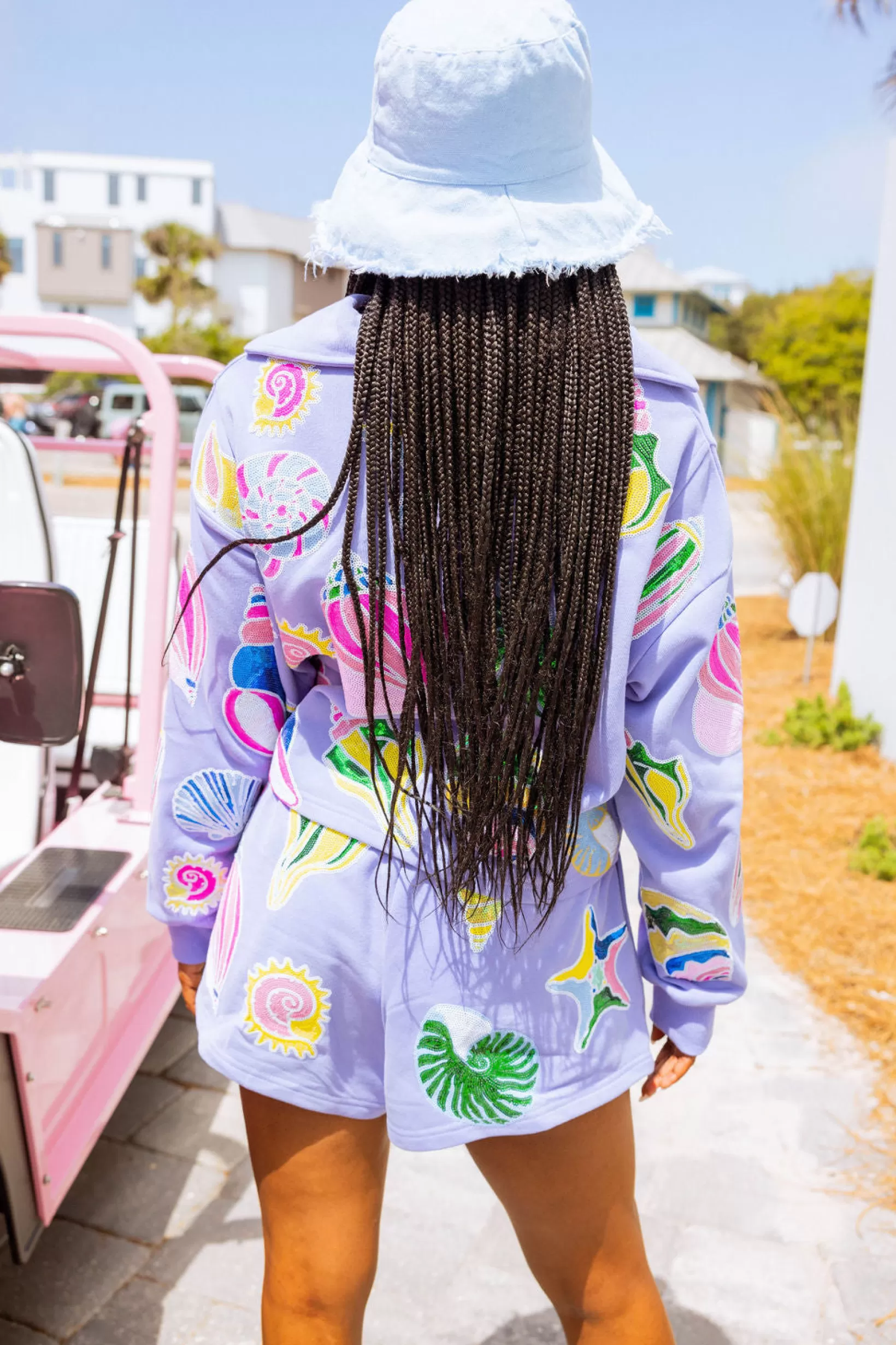 Shop Queen of Sparkles Colorblock Shell Collar Sweatshirt Indigo