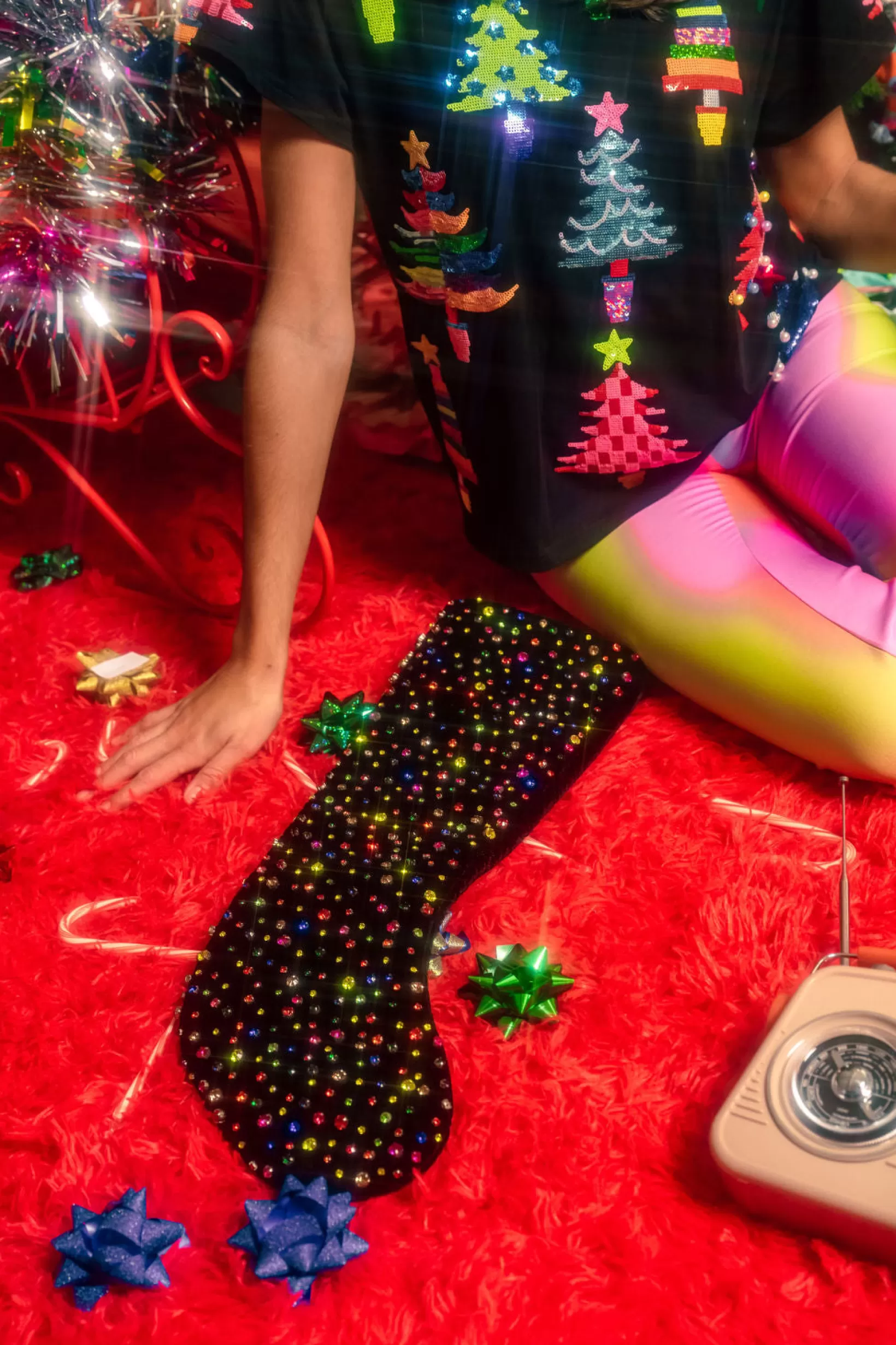 Clearance Queen of Sparkles ITES x Sami Riccioli x Black Crystals Stocking