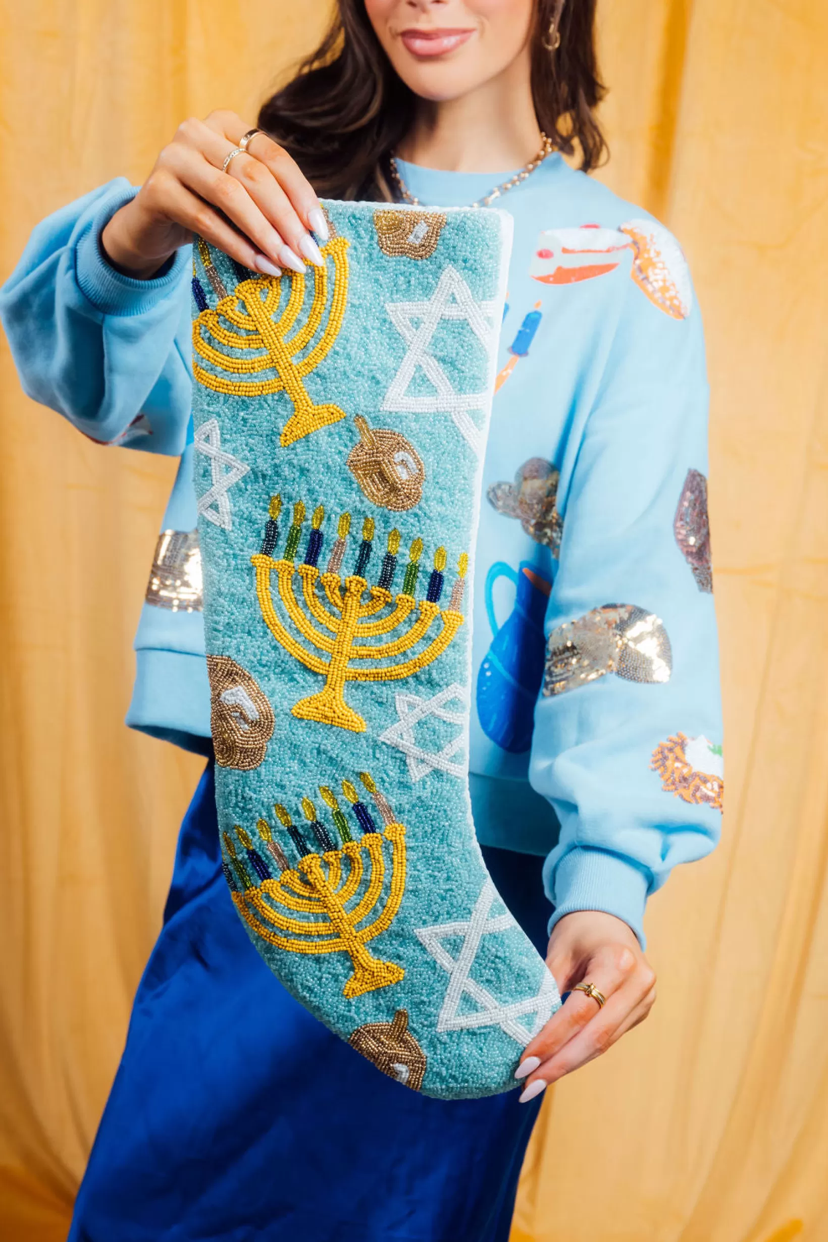 Sale Queen of Sparkles ITES x Sami Riccioli x Blue Hanukkah Stocking