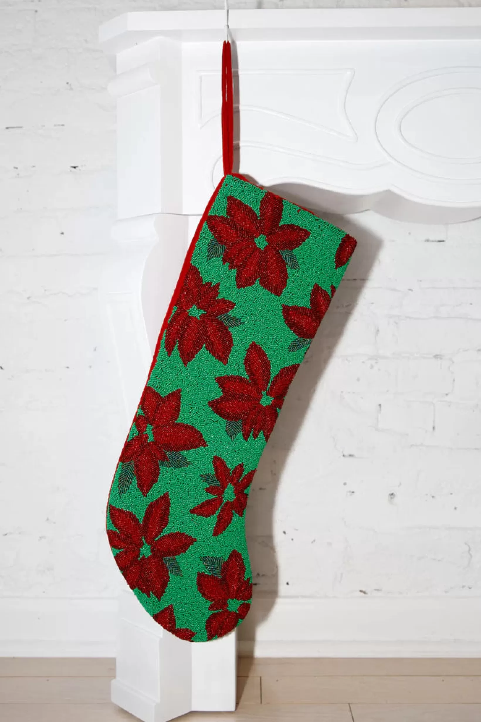 Flash Sale Queen of Sparkles ITES x Sami Riccioli x Green Poinsettia Stocking
