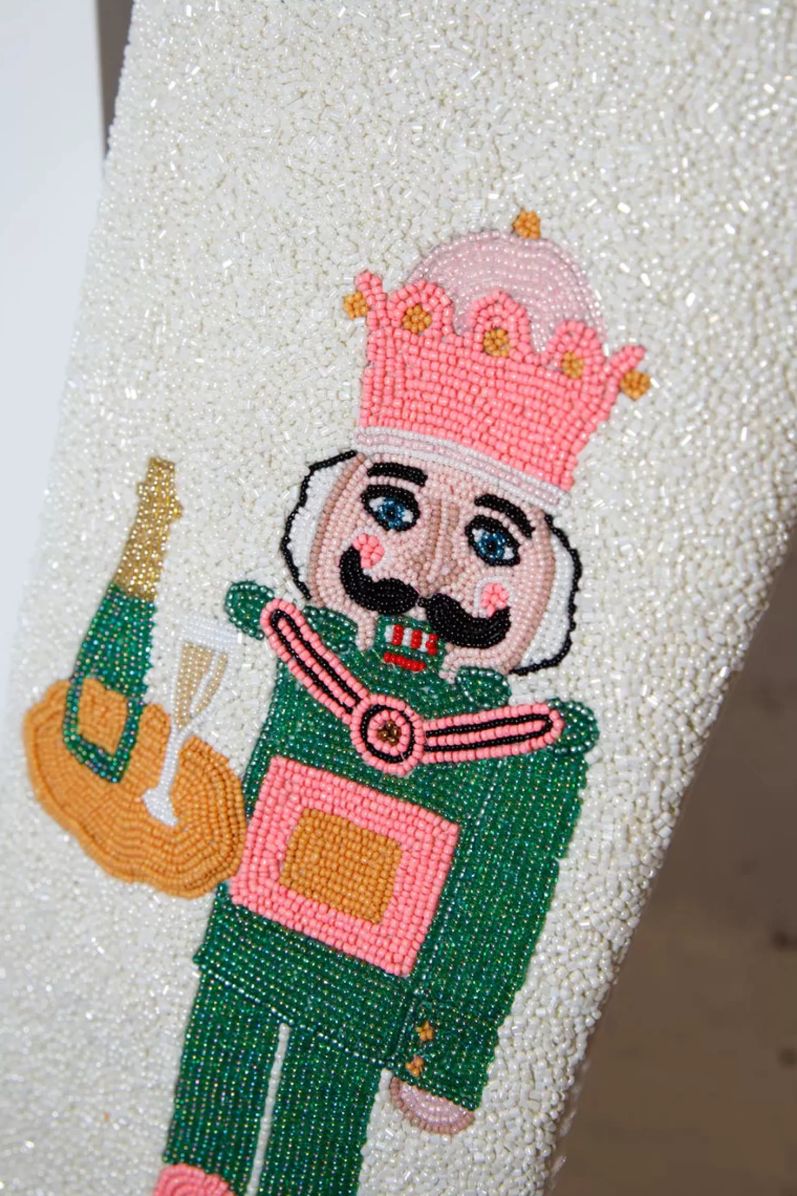 Fashion Queen of Sparkles ITES x Sami Riccioli x White Serving Fair Skin Nutcracker Stocking