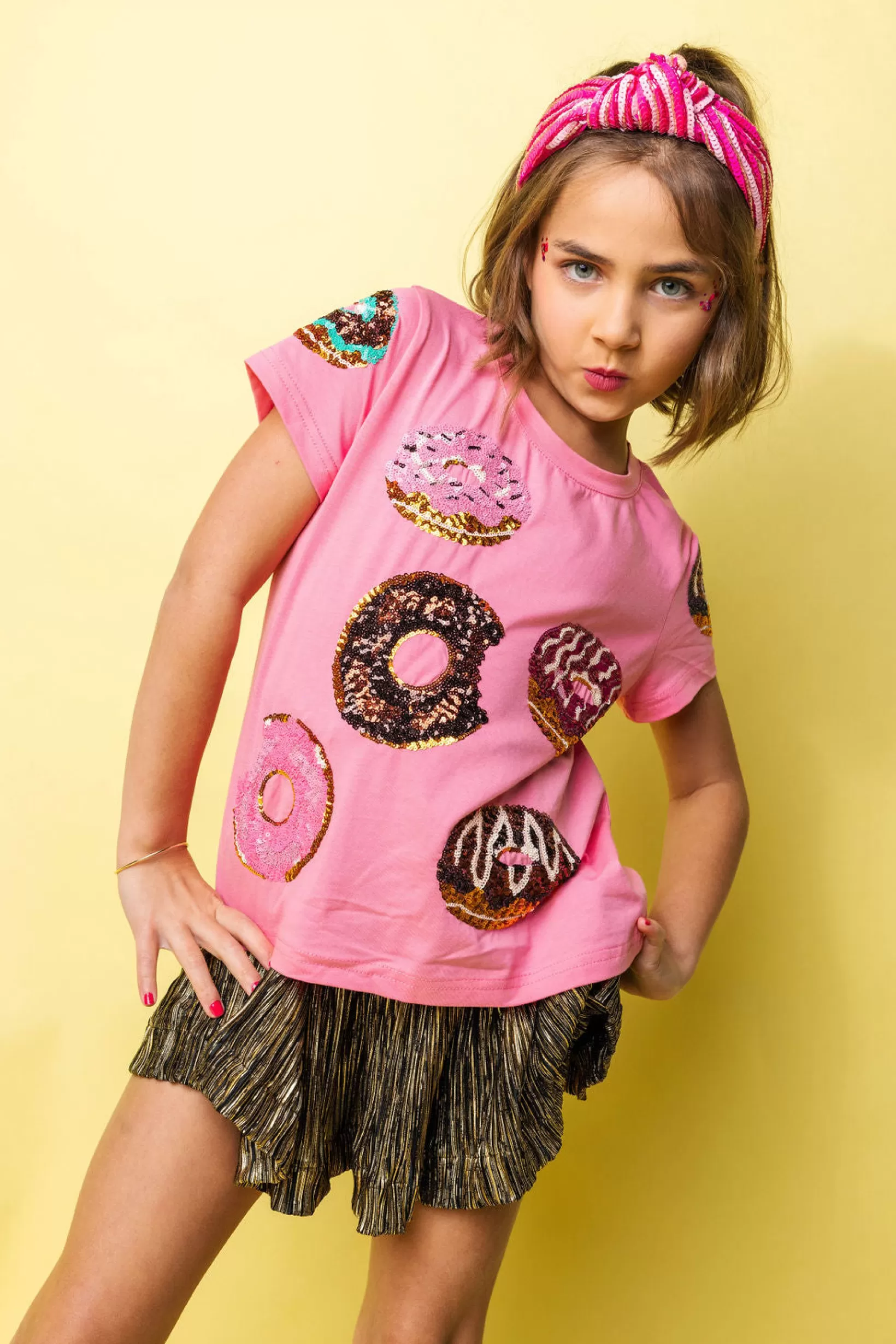 Cheap Queen of Sparkles Kids Donut Tee Pink