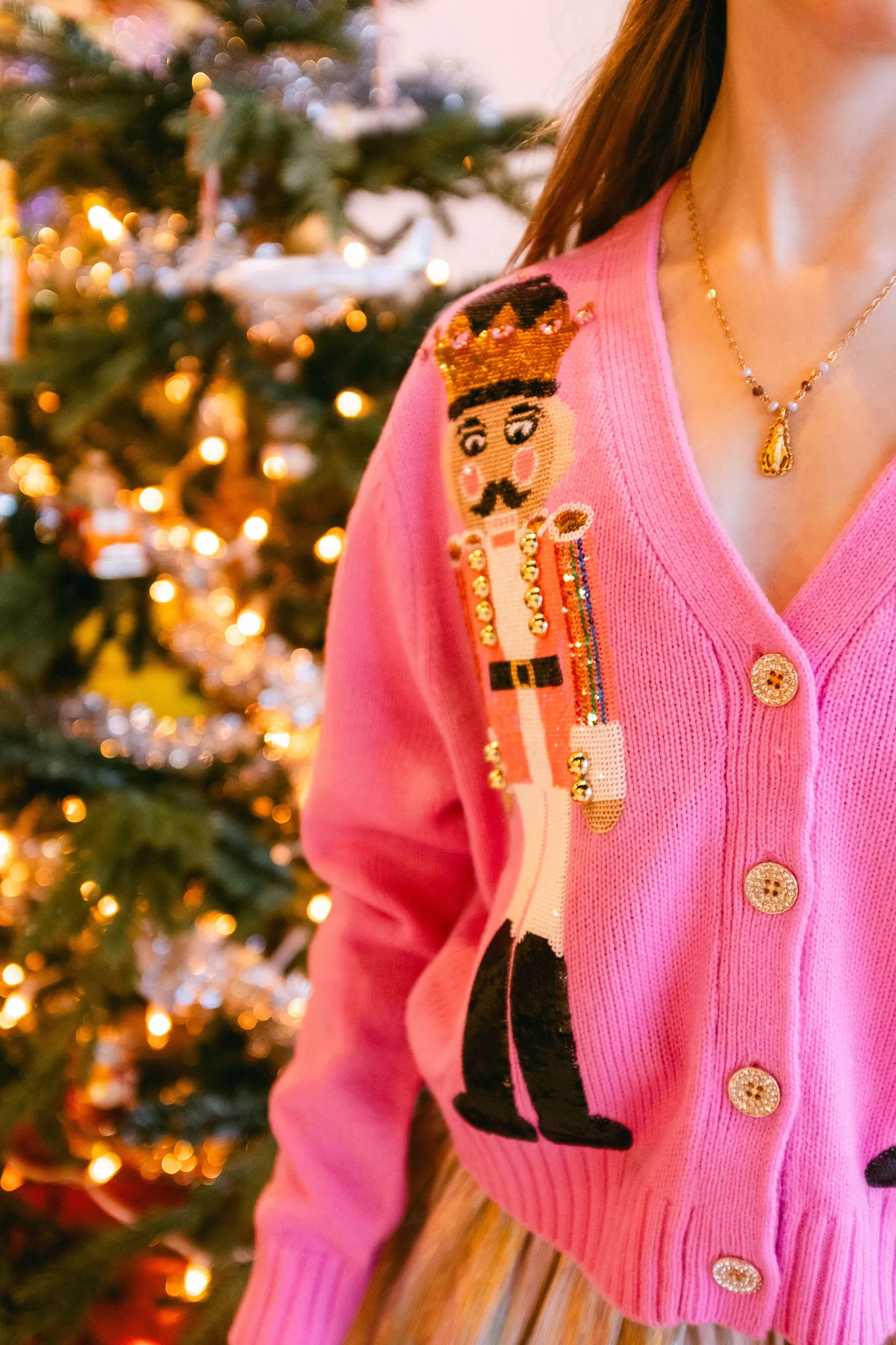 Discount Queen of Sparkles Kids Pink Nutcracker Cardigan