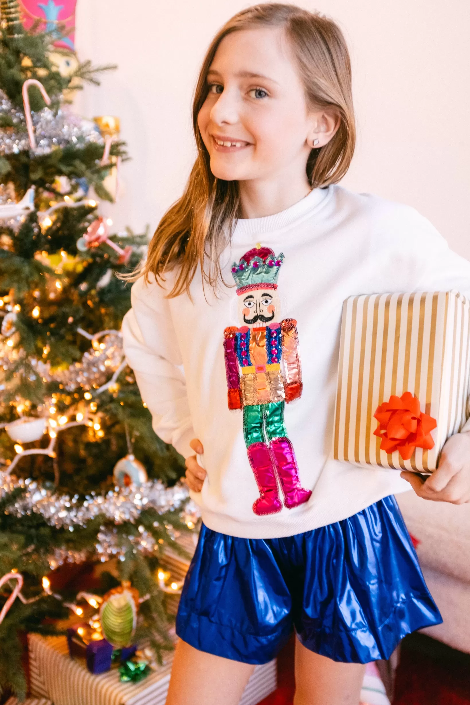 Fashion Queen of Sparkles Kids Nutcracker Sweatshirt White