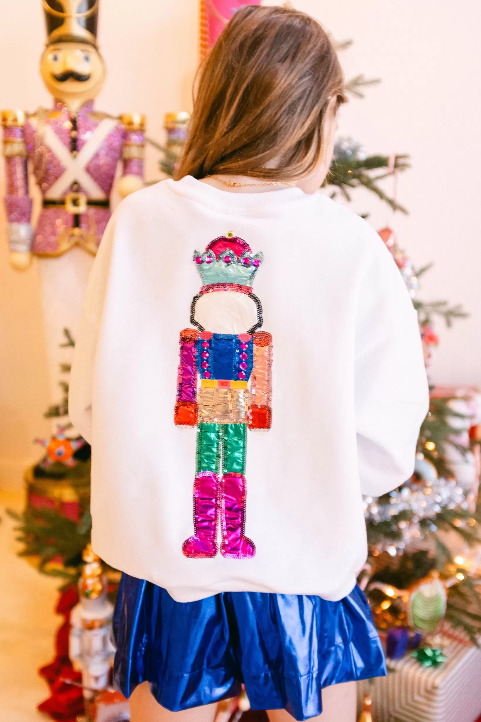 Fashion Queen of Sparkles Kids Nutcracker Sweatshirt White