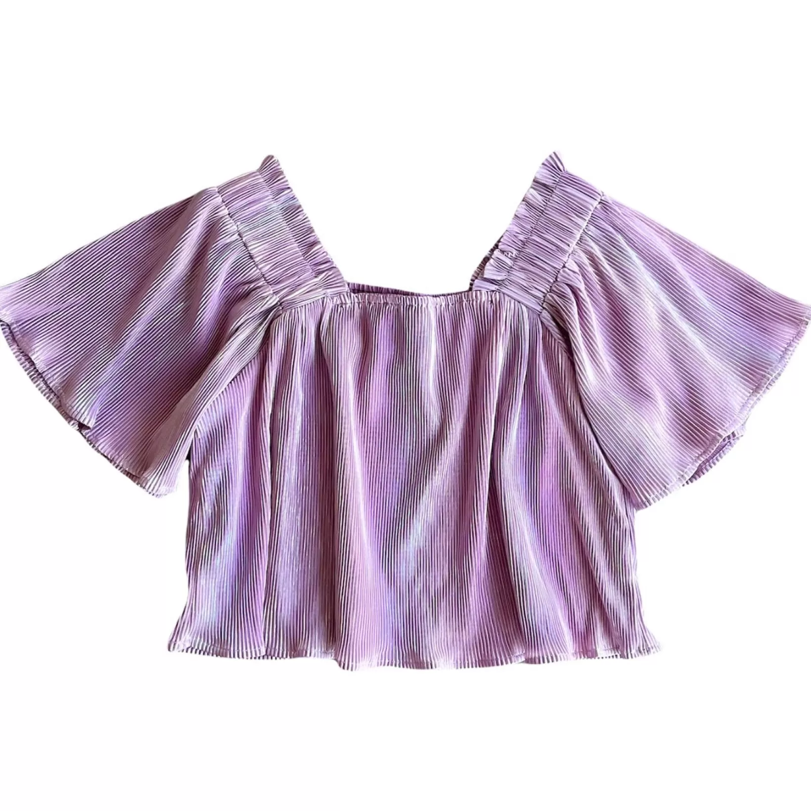 Online Queen of Sparkles Pleat Flutter Top Lavender