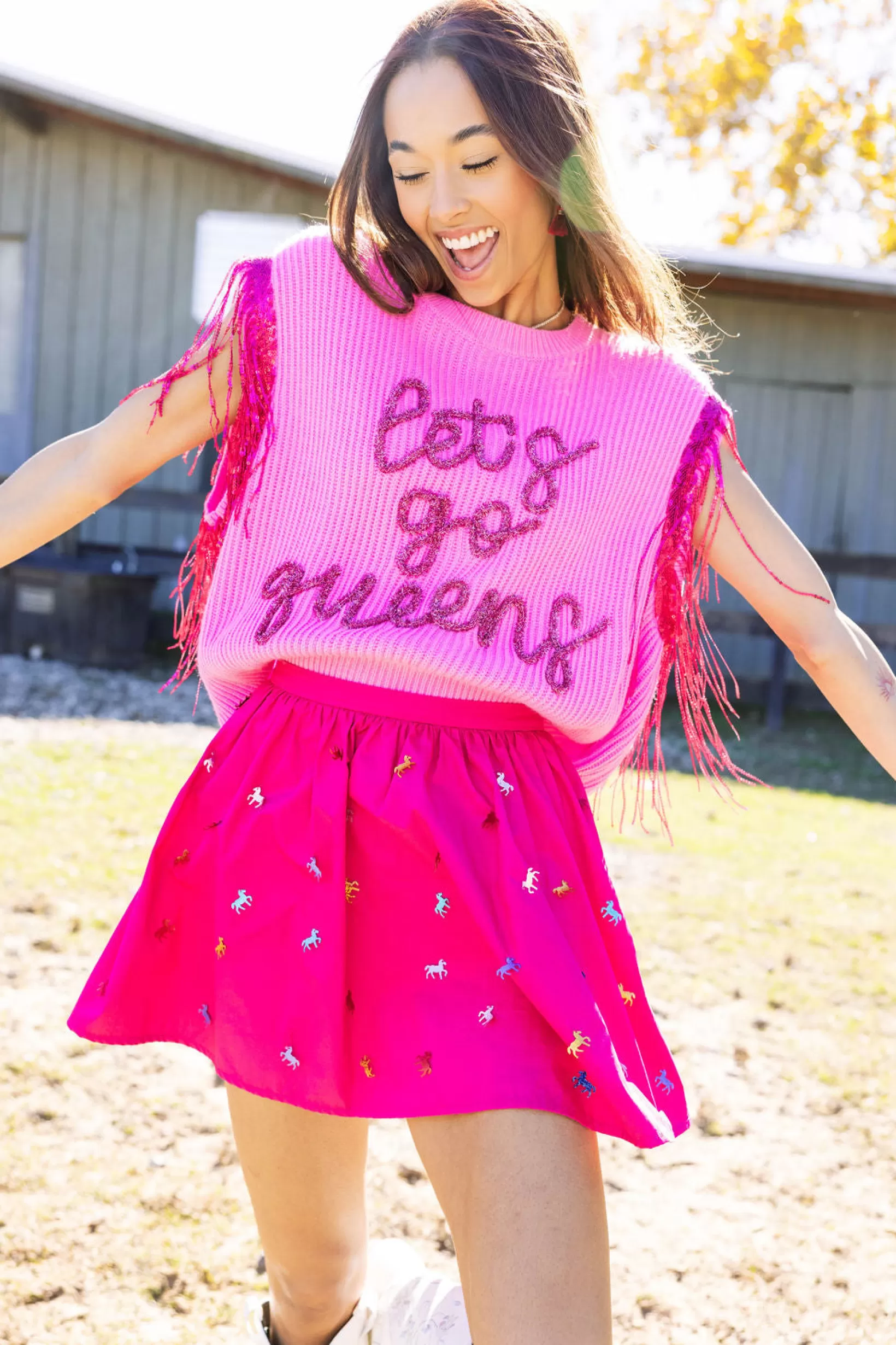 Hot Queen of Sparkles Let's Go Queens Sweater Tank