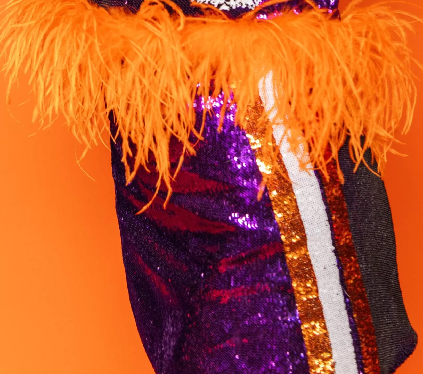 Shop Queen of Sparkles Purple & Orange Stripe Sequin Skirt