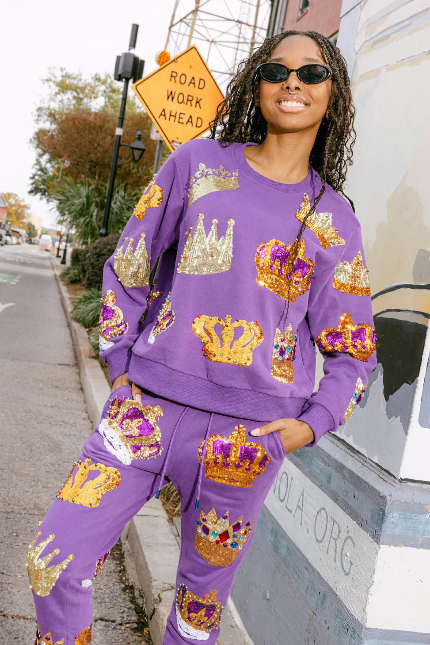 Sale Queen of Sparkles Purple Crown Jogger