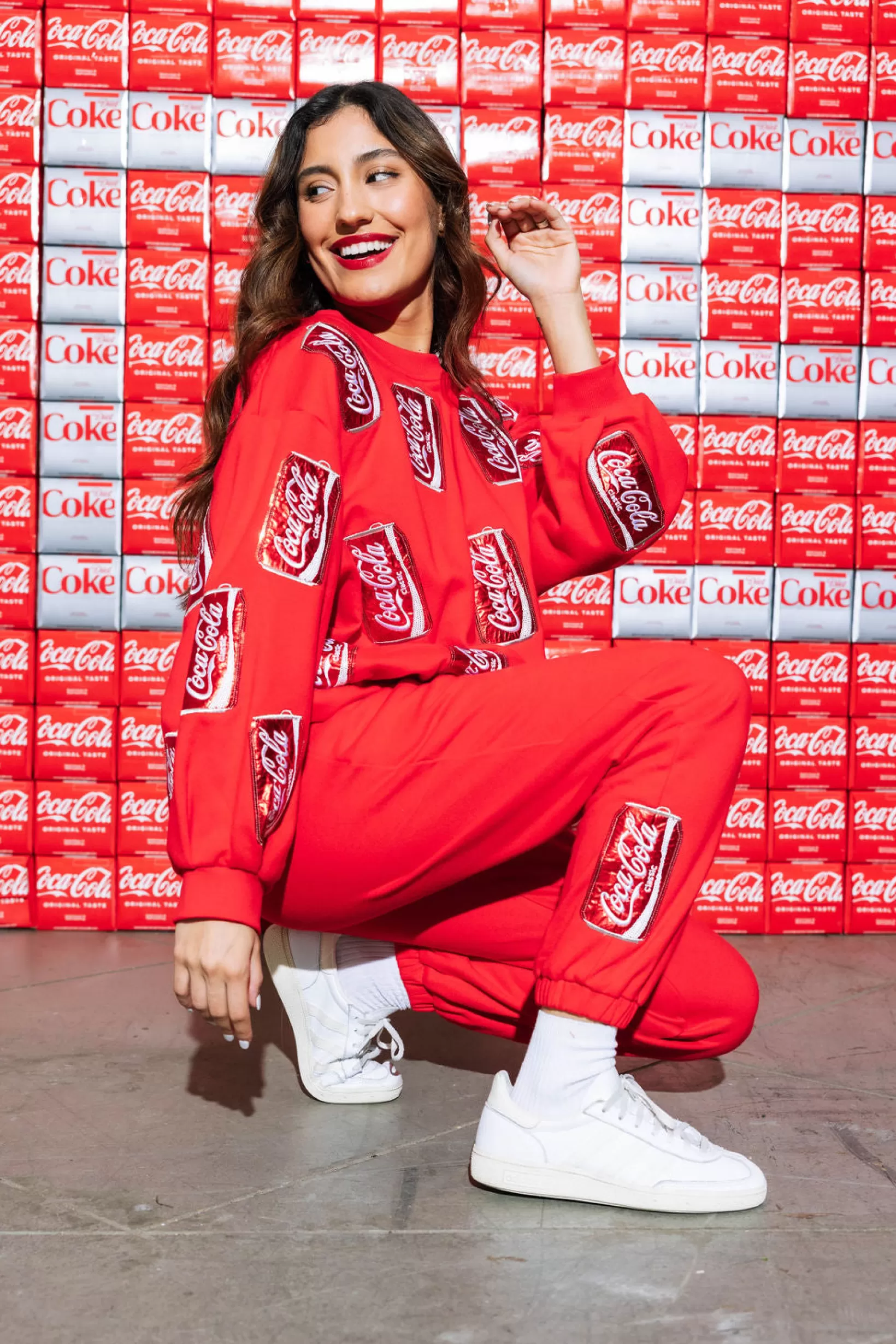 Sale Queen of Sparkles Coca-Cola® Can Joggers Red