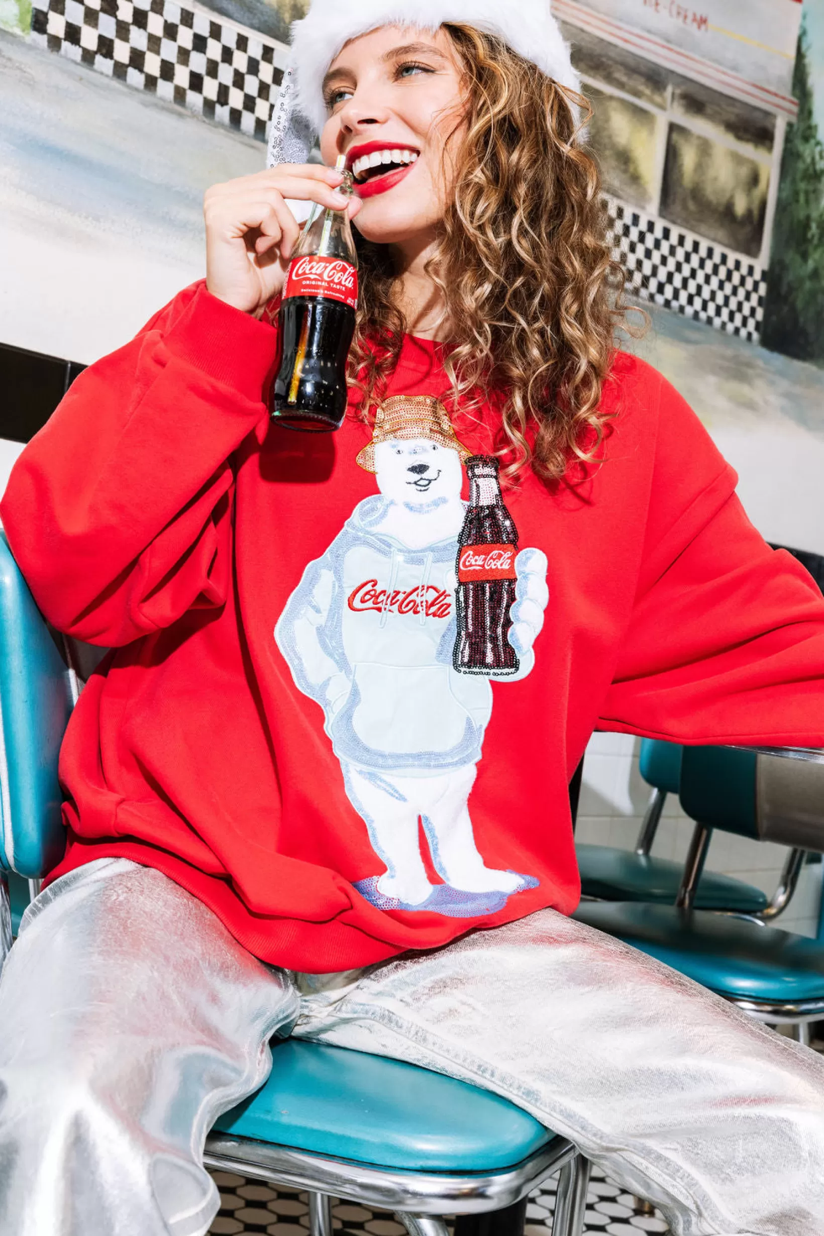 Cheap Queen of Sparkles Coca-Cola® Polar Bear Sweatshirt Red