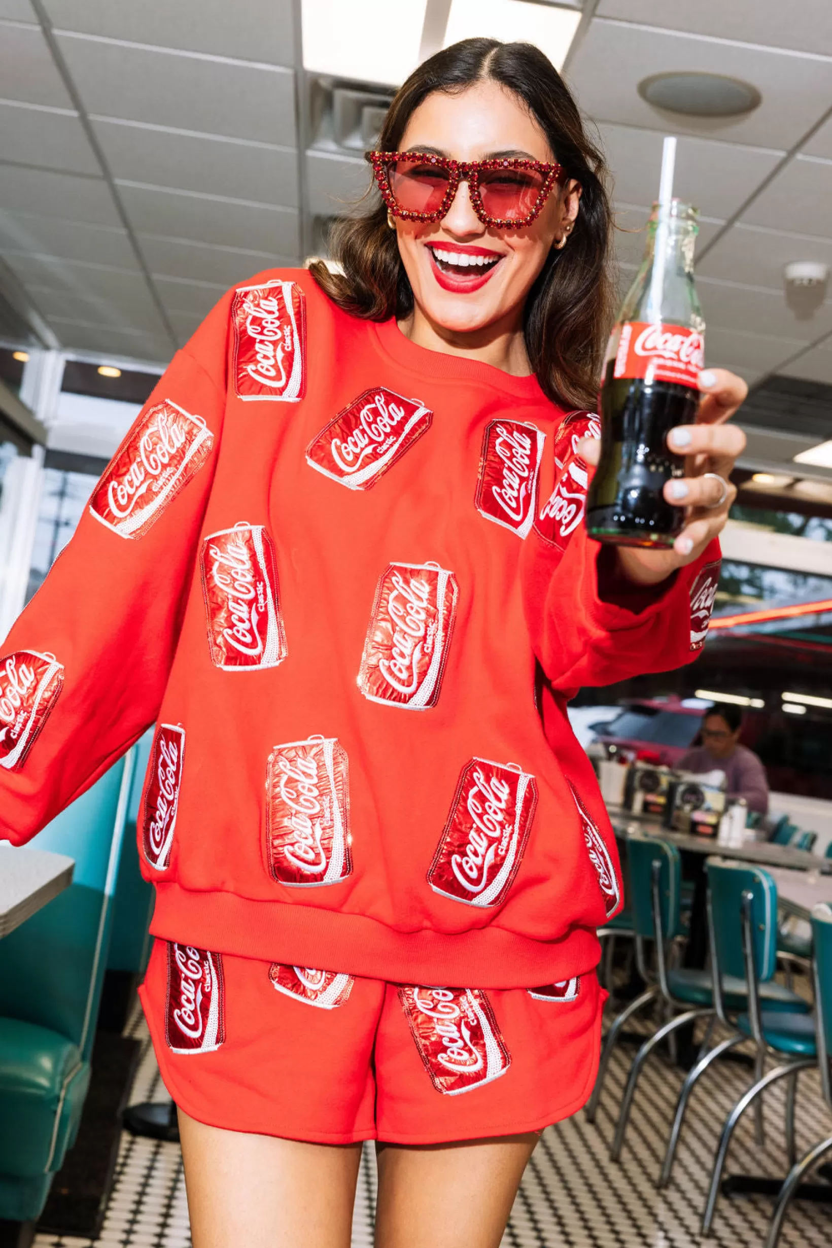 Fashion Queen of Sparkles Scatter Coca-Cola® Can Short Red