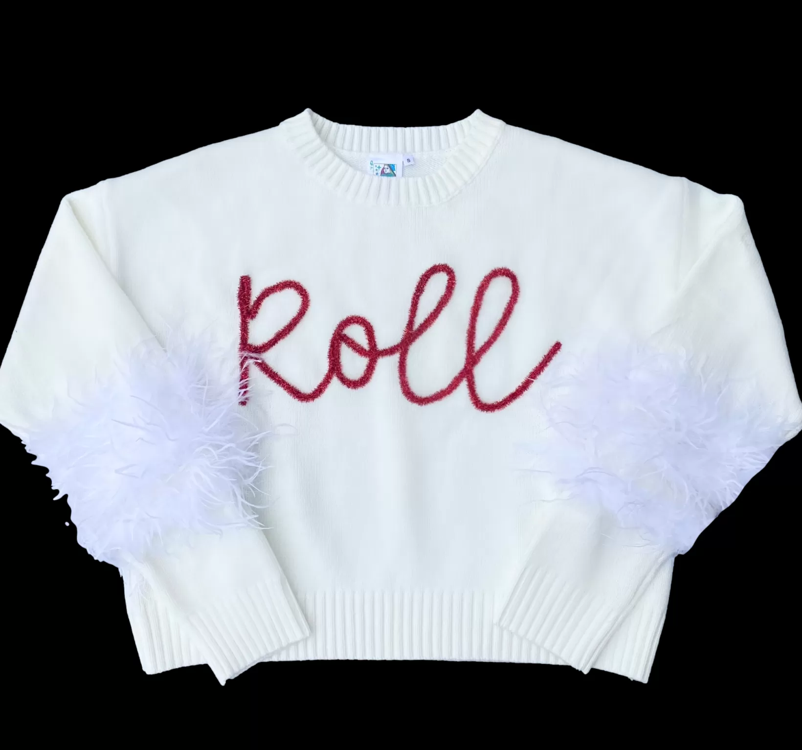 Best Queen of Sparkles Roll Feather Sleeve Sweater- licensed