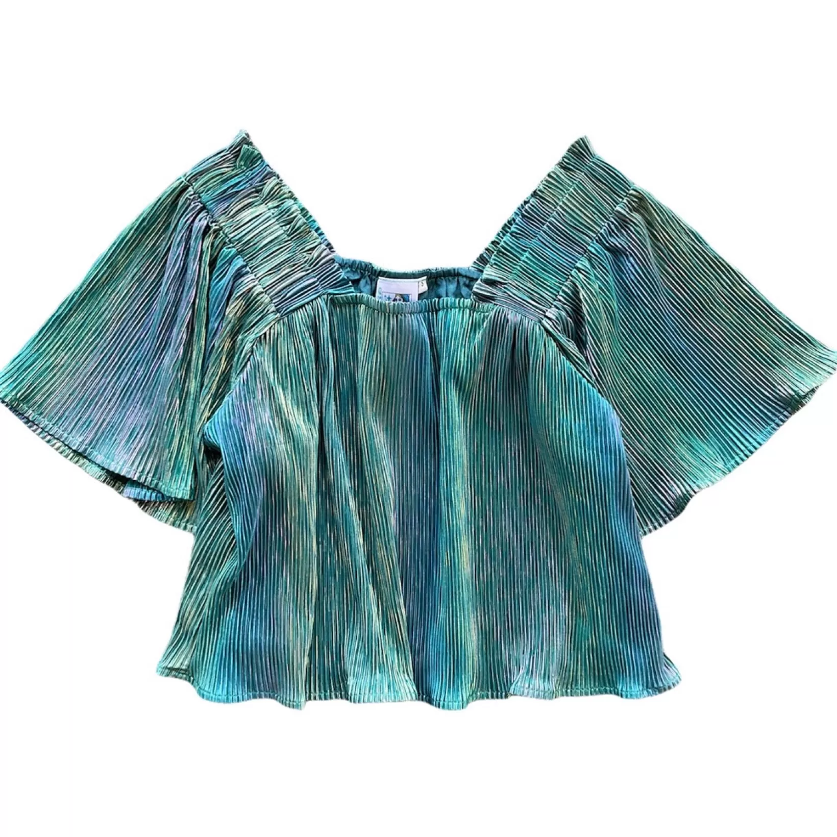 Best Sale Queen of Sparkles Pleat Flutter Top Teal