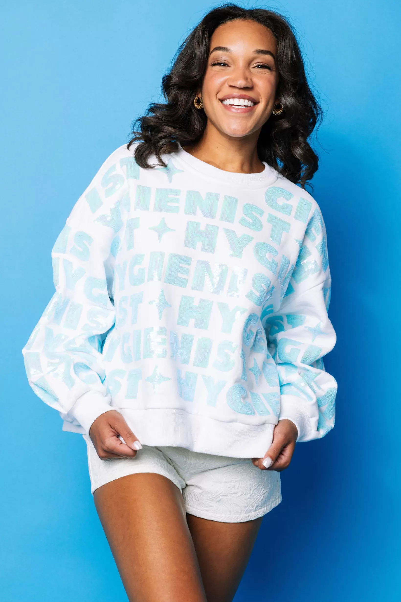 Sale Queen of Sparkles & Mint 'Dentist Hygienist' Sweatshirt White