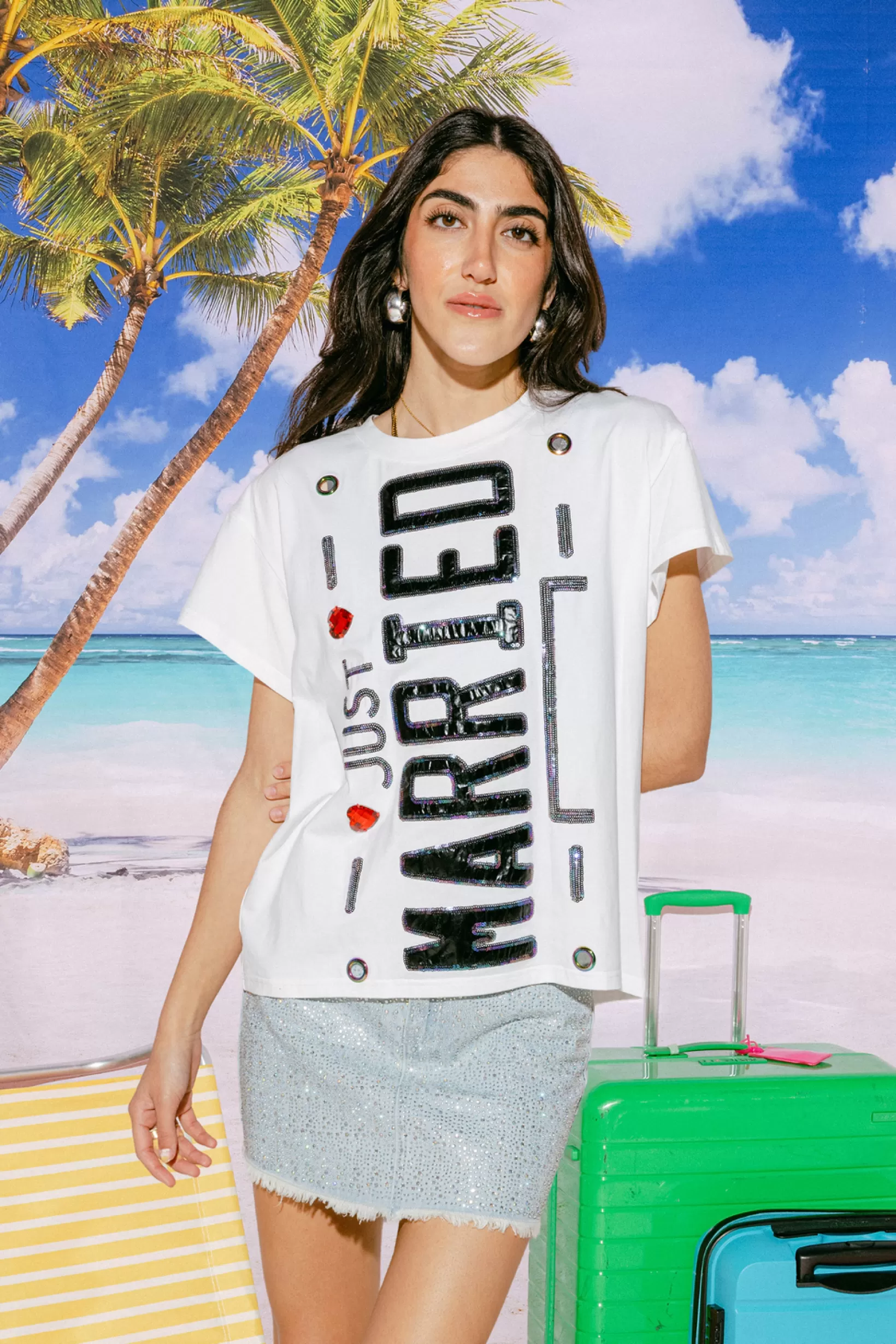 Shop Queen of Sparkles Just Married Tee White