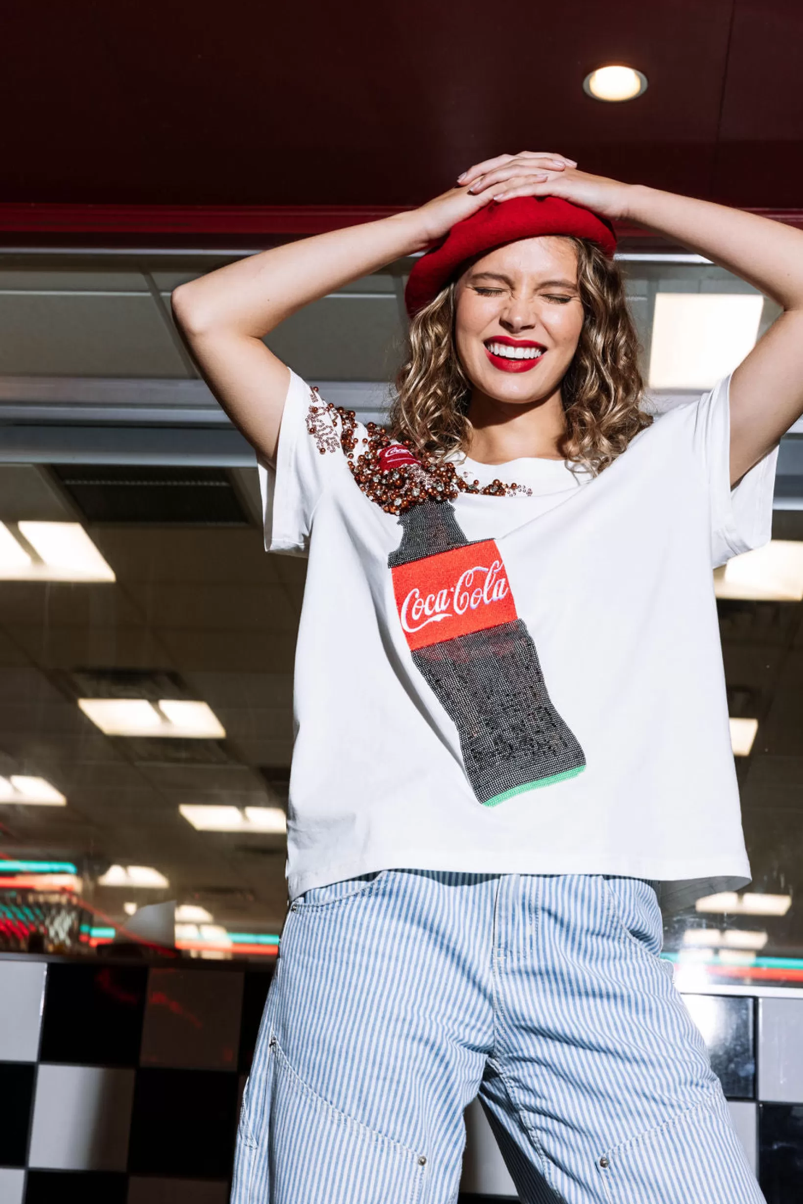 Best Sale Queen of Sparkles Popping Coca-Cola® Bottle Tee White