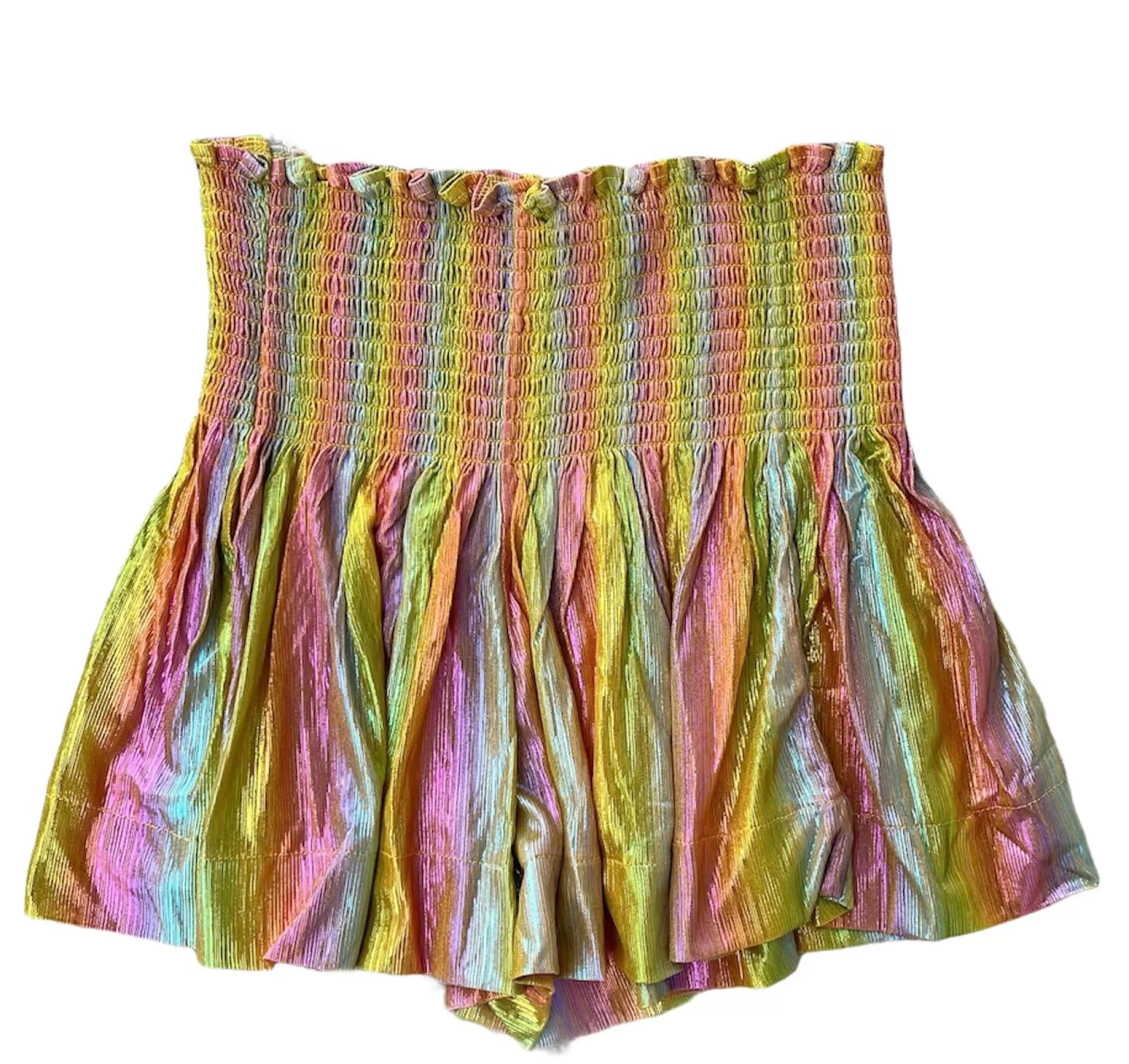 Cheap Queen of Sparkles Yellow Rainbow Swing Shorts Yellow/Rainbow